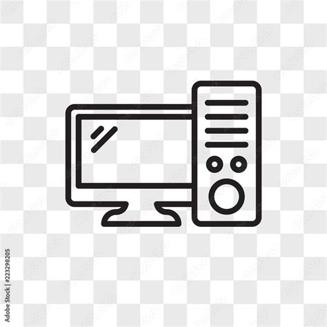 pc vector icon isolated  transparent background pc logo design stock