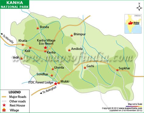 Map of Kanha National Park - Shokyo Travels