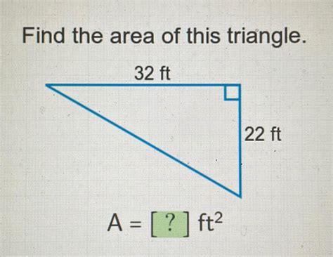 Answered Find The Area Of This Triangle 32 Ft A Ft 22 Ft Kunduz