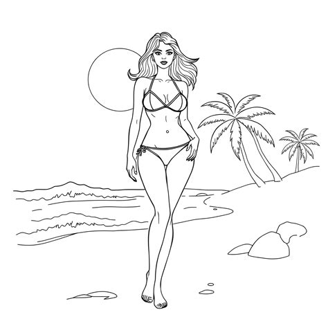 3 Best Bikini Babe Coloring Pages Free Printable PDFs