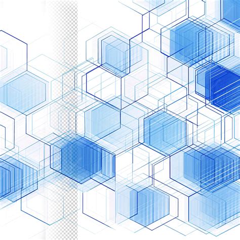 Premium PSD | Blue polygon structure abstract transparent background