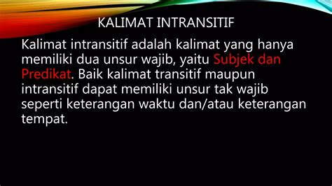 Kalimat Transitif Dan Instransitif Pptx