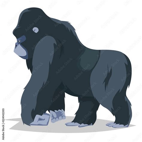 gorilla walking side view stock vector adobe stock