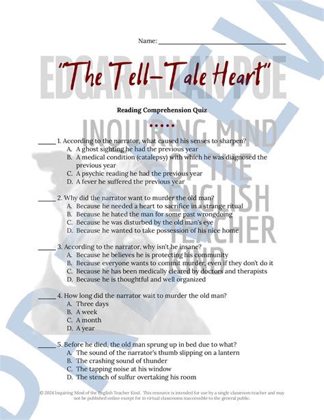 The Tell Tale Heart By Edgar Allan Poe Story 5