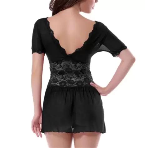 Baby Doll Black Lingerie Nightwear SEXY LINGERIES Adultscare