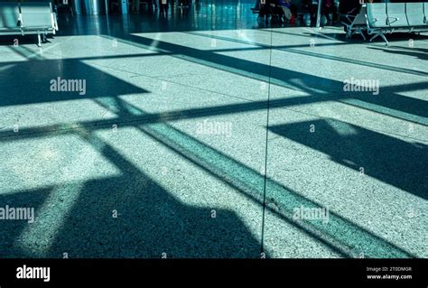airport boarding lounge  sunset light stock photo alamy