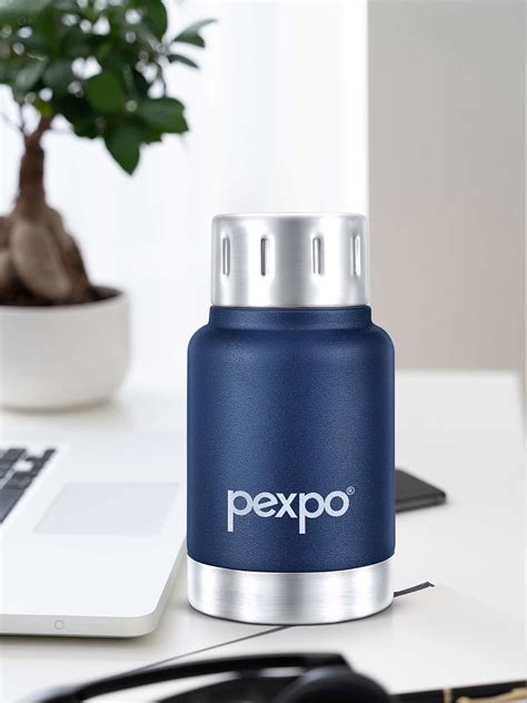 Buy Pexpo Cameo Blue Double Wall Hot And Cold Upto Hrs Flask Water Bottle Ml Water Bottle
