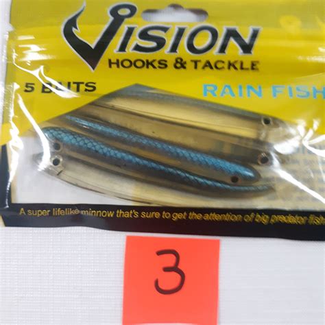 VISION "Rain Fish" Drop Shot Baits, 4 Colors Available, 4 Inch , 5 Per