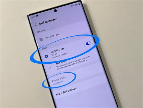 How to activate a Samsung eSIM data package and disable your primary
