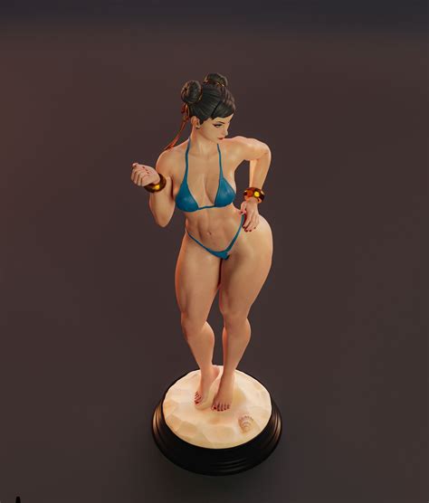 Chun Li STL File D Model Bikini Version NSFW Street Fighter Video Game Character Figurine
