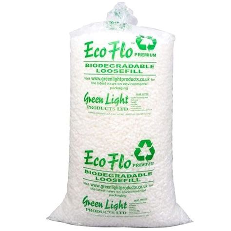 BIODEGRADABLE Packing Peanuts Polystyrene Chips ECO-FLO Void Fill (15