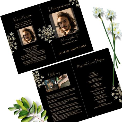Funeral Brochure 8 Pages & Collage Celebration of Life Brochure in