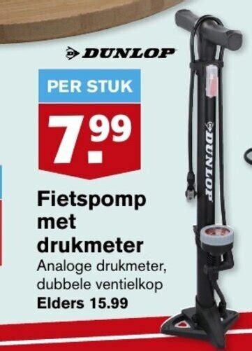 Dunlop Fietspomp Met Drukmeter Aanbieding Bij Hoogvliet