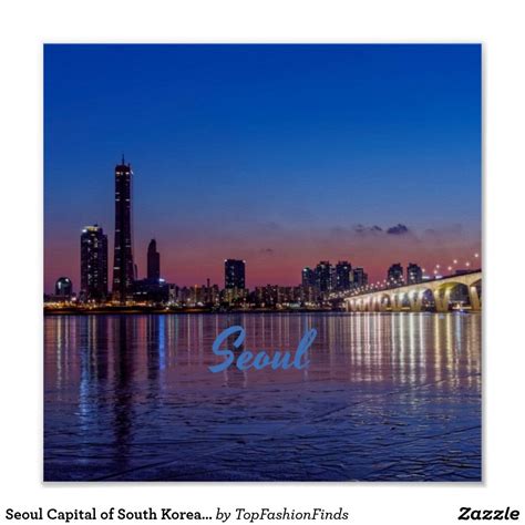 Seoul Capital of South Korea City Skyline Poster Capital Of South Korea ...