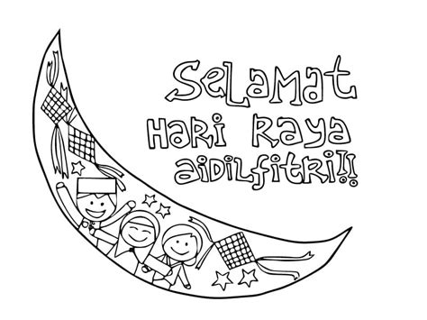 Hari Raya Coloring Pages Coloringlib