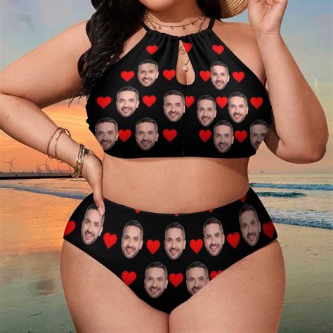 Custom Plus Size Bikini Swimsuit With Picture Personalized Women