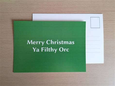 Merry Christmas Ya Filthy Orc Xmas Card Dungeons And Etsy