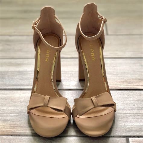 Liliana Shoes Nude Ankle Strap Heels With Front Bow Poshmark