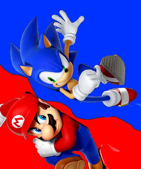 Sonic VS Mario by GodzillaFanBlue2021 on DeviantArt