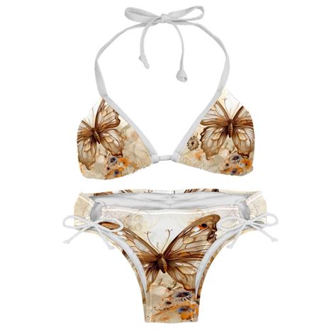 Butterfly Fission Diagram Detachable Sponge Adjustable Strap Bikini Set Two Pack Bikinis