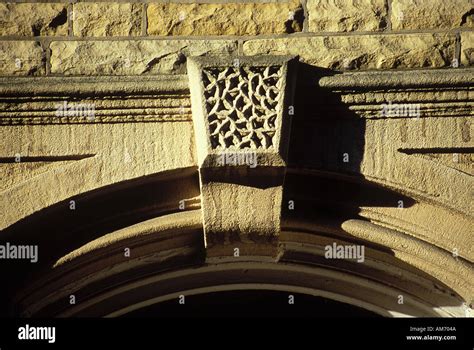 Vermiculated Neo Classical Keystone Hebden Bridge Yorkshire Stock Photo
