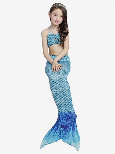 Fishtail Swimsuits Girls Mermaid Bikini Set Piece Milanoo