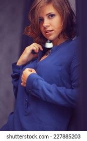 Portrait Sexy Confident Brunette Stock Photo 227885203 Shutterstock