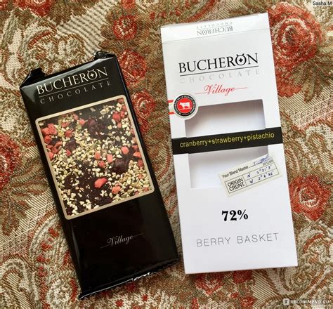 Шоколад BUCHERON Горький с клюквой, клубникой и фисташками (72% какао ...