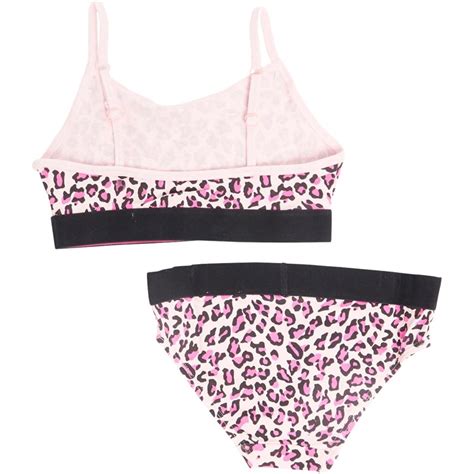 Buy Juicy Couture Girls Leopard Bralette And Bikini Briefs Set Carmine Rose
