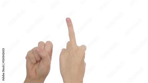 Finger Hand Symbols Isolated Fuck You Or Fuck Off On White Background