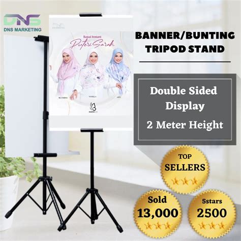 Tripod Stand Bunting Banner 2 Meter Height Adjustable Double Sided