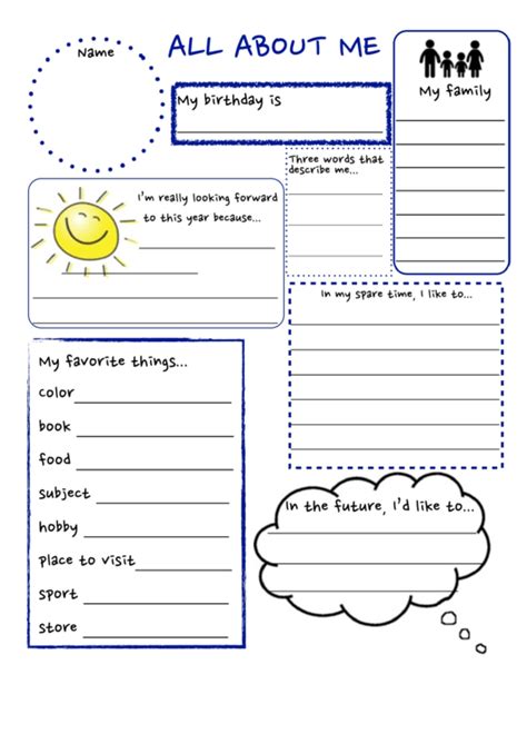 All About Me Poster Template Printable Pdf Download