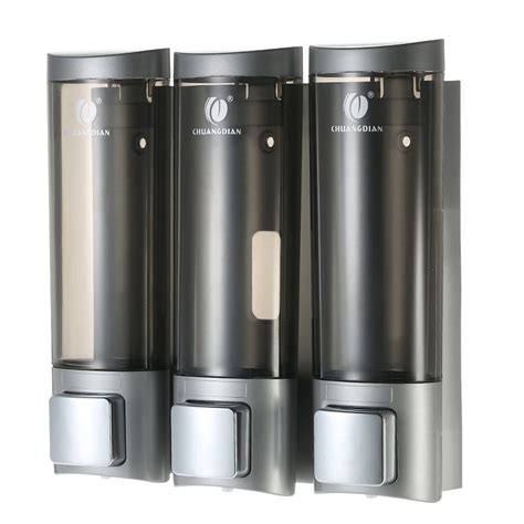 Chuangdian Manual Soap Dispensers Wall Mounted Three Chamber Shampoo Box Shampoo Shower Gel