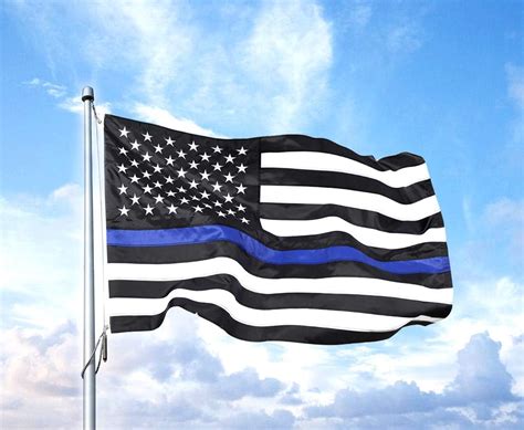 Buy Homissor Thin Blue Line Flags 3x5 Outdoor Made In Usa Embroidered