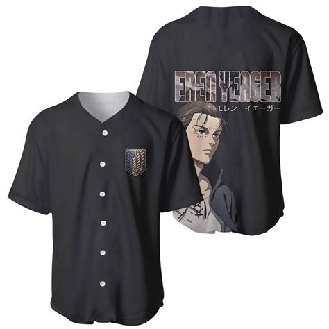 Attack On Titan Anime Eren Yeager Baseball Jersey Basic For Men And