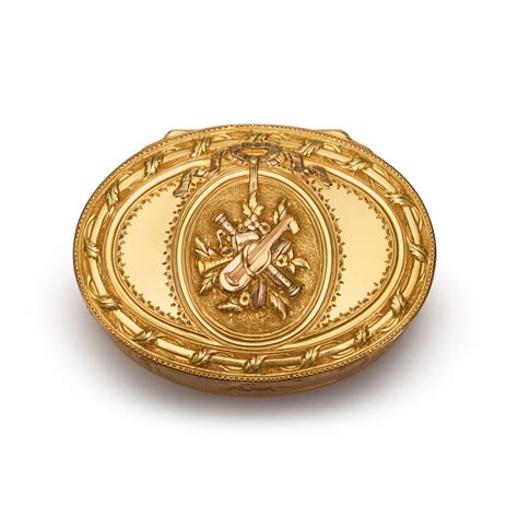 A Louis XV Vari Color Gold Oval Snuff Box Pierre François Royer Paris