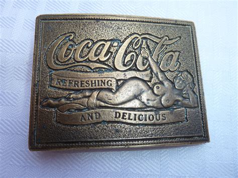 Rare Vintage Coca Cola Belt Buckle Nude Risque Nude In Horizontal Position Antique Price