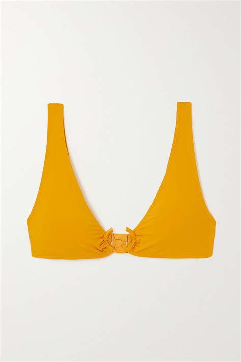 Chlo Eres Embellished Triangle Bikini Top Yellow Editorialist