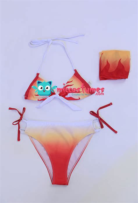 Kyoujurou Flame Derivative Swimsuits KNY Swimwear Bikini Sets For Sale