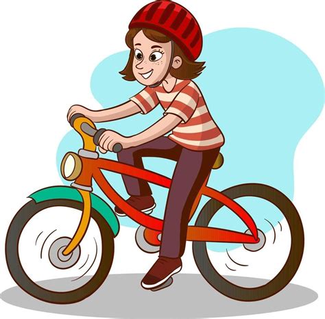 happy cute kid girl riding bike smile.girl riding his bike to school in ...