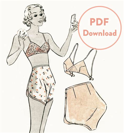 Vintage Sewing Pattern Vintage Lingerie Sewing Pattern S S Soft Bra And Tap Shorts Bust