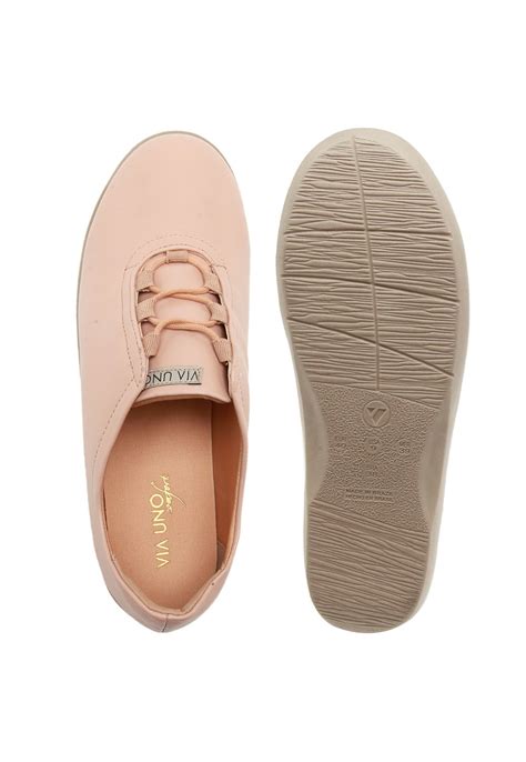 Casual T Nis Via Uno Ajuste El Stico Nude Compre Agora Dafiti Brasil