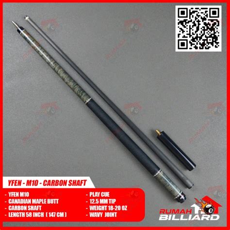 Jual Stick Billiard Billiard Cue Yfen M10 Carbon Shaft Leather