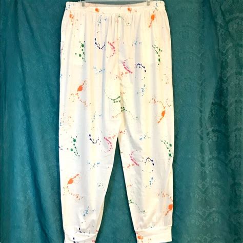 Romantic Hut Intimates Sleepwear Nwt White And Paint Splatter