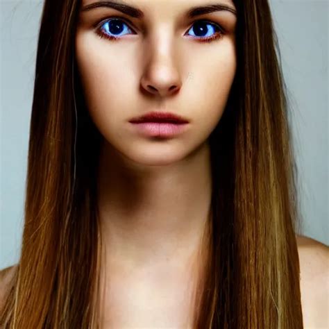 Brunette With Long Dyed Blonde Hair Small Nose Stable Diffusion