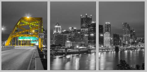 A Black And Gold Entrance Pittsburgh Triptych Various Formats