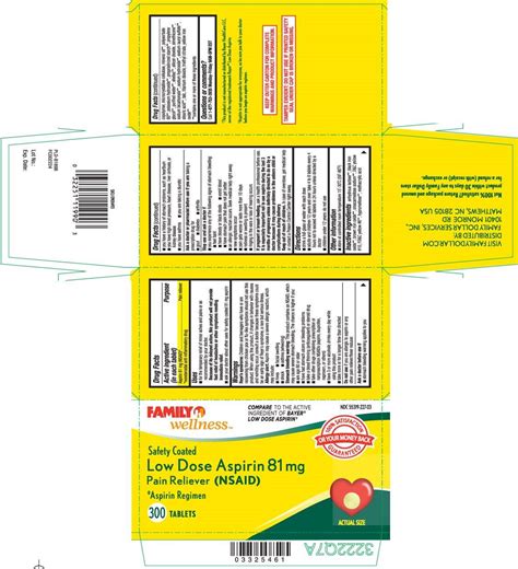 dose aspirin  mg safety coated family dollar family wellness
