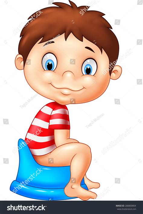 Cartoon Boy Sitting On Potty Stock Illustration 288800804 | Shutterstock