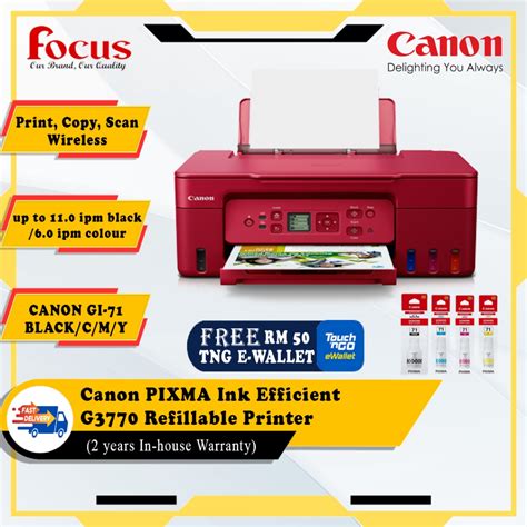 Canon Pixma G Wireless Refillable Ink Tank Printer With Low Cost