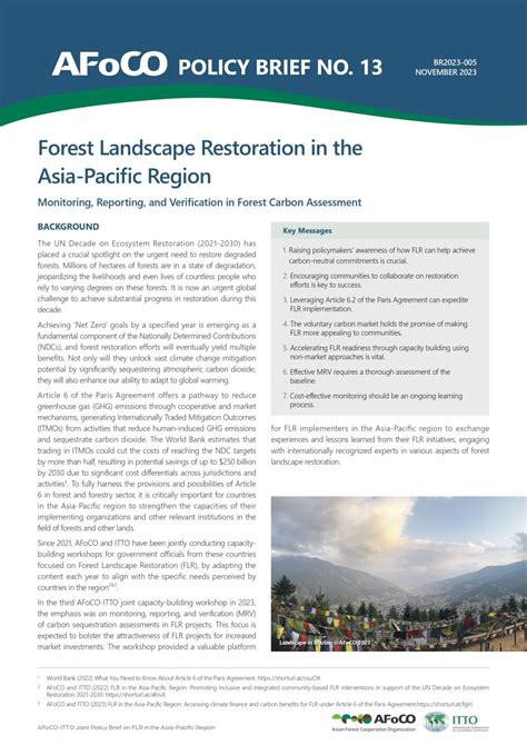 Policy Brief 13 Forest Landscape Restoration In The Asia Pacific